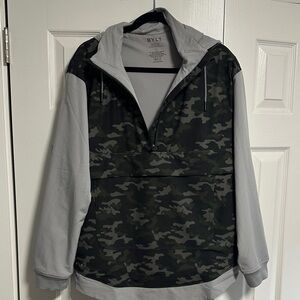 BYLT Lightweight Camo Pullover Hoodie in Gray and Olive
